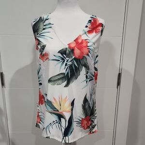 Tommy Bahama Pink and Green Floral Top